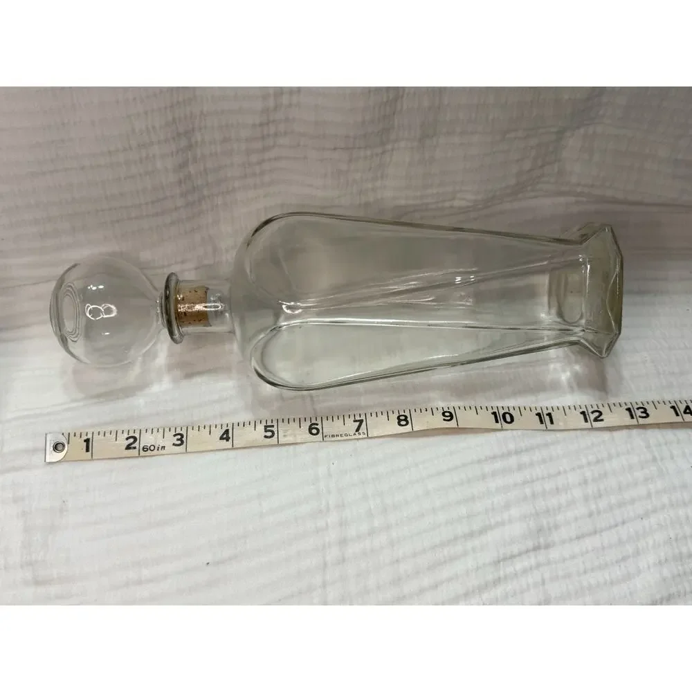 Vintage Antique 1950's Art Deco Glass Decanter Glass Bottle
